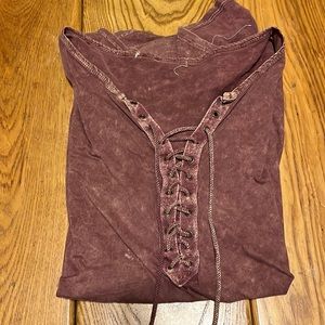 Mauve Tie-in-the-front Shirt